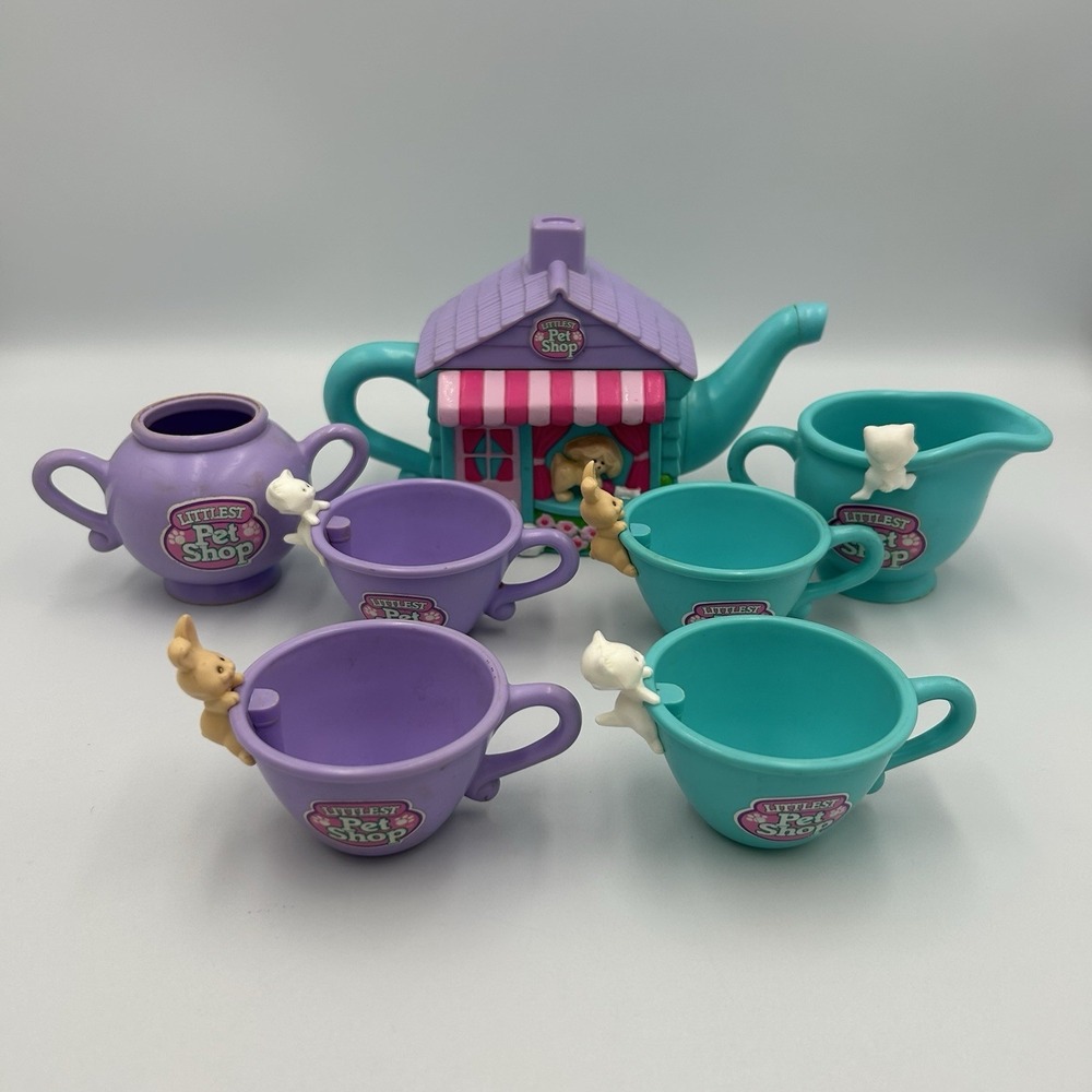 Vintage Littlest Pet Shop Tea Set 1994 Incomplete